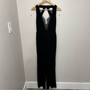 En Crème Black lace jumpsuit small‎
